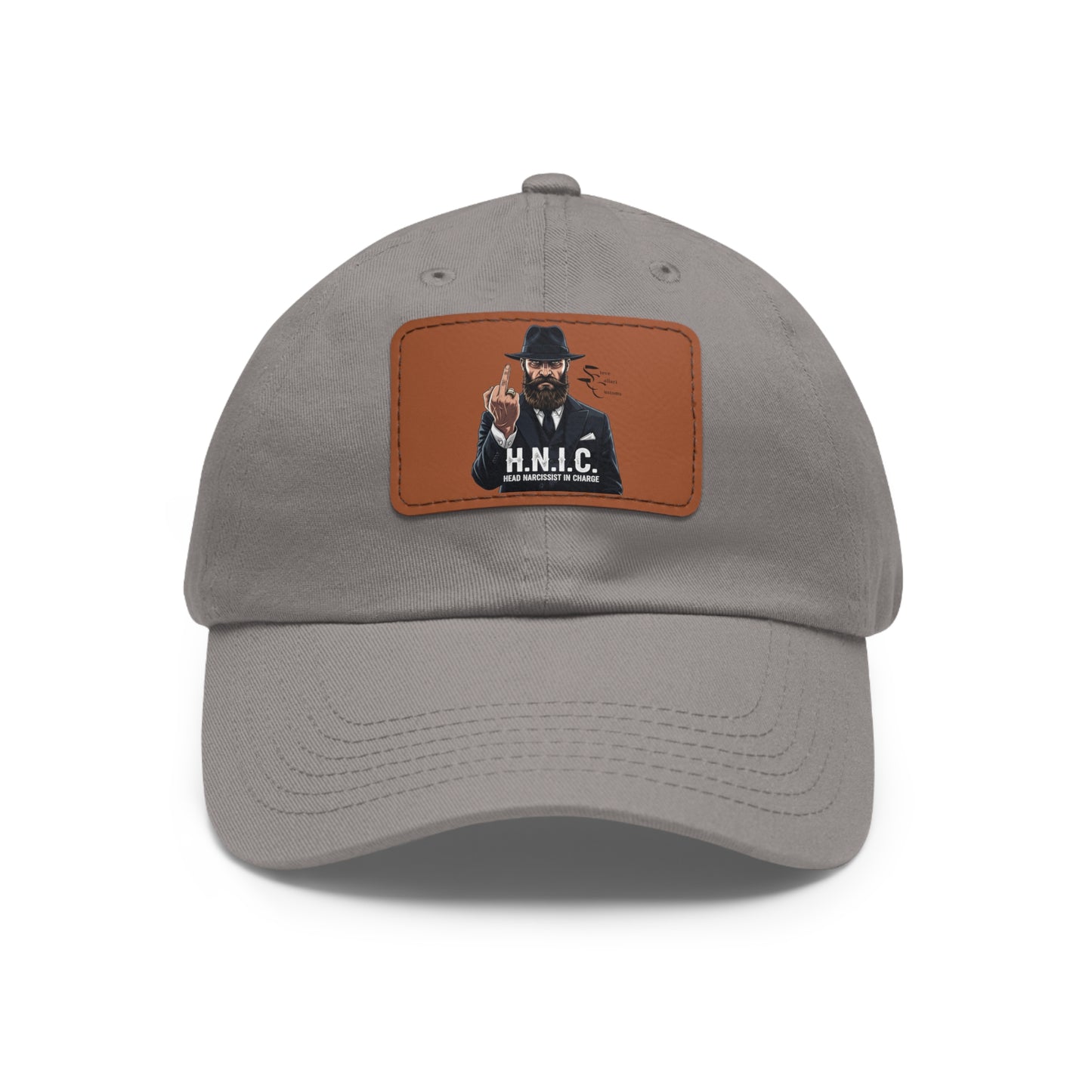 Stylish Dad Hat with Leather Patch, H.N.I.C. Cap, Casual Summer Hat, Unisex Gift, Trendy Accessory, Everyday Wear