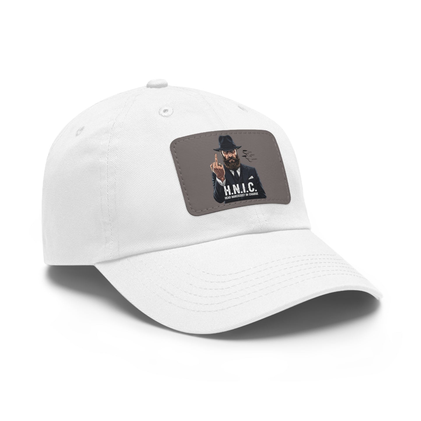 Stylish Dad Hat with Leather Patch, H.N.I.C. Cap, Casual Summer Hat, Unisex Gift, Trendy Accessory, Everyday Wear