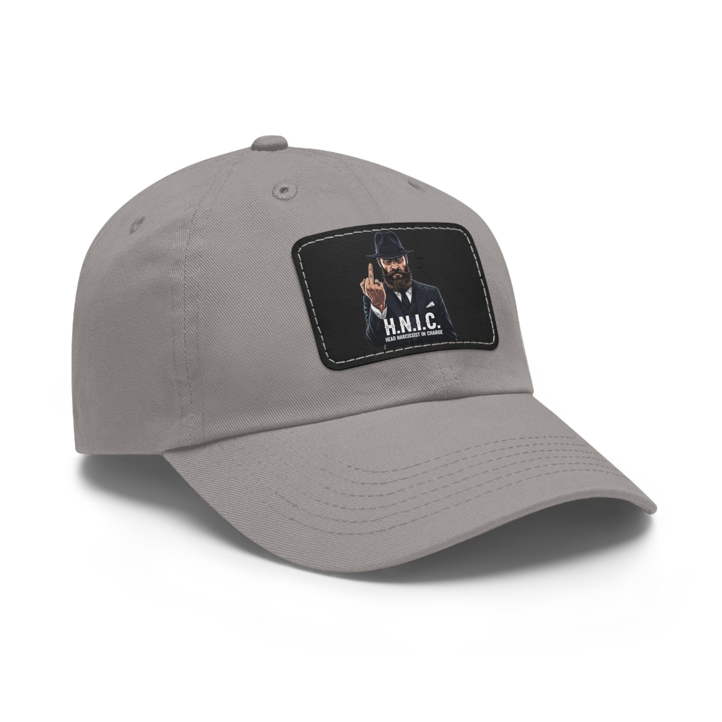 Stylish Dad Hat with Leather Patch, H.N.I.C. Cap, Casual Summer Hat, Unisex Gift, Trendy Accessory, Everyday Wear