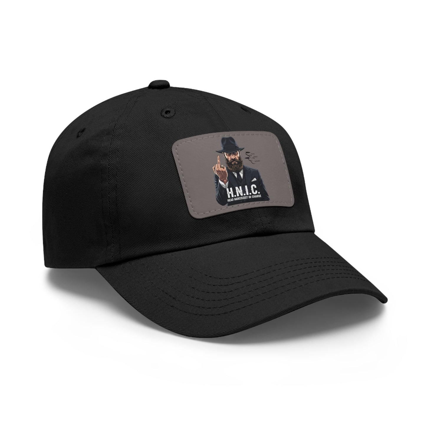 Stylish Dad Hat with Leather Patch, H.N.I.C. Cap, Casual Summer Hat, Unisex Gift, Trendy Accessory, Everyday Wear