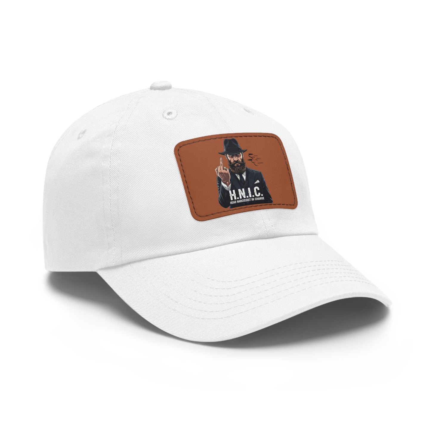 Stylish Dad Hat with Leather Patch, H.N.I.C. Cap, Casual Summer Hat, Unisex Gift, Trendy Accessory, Everyday Wear