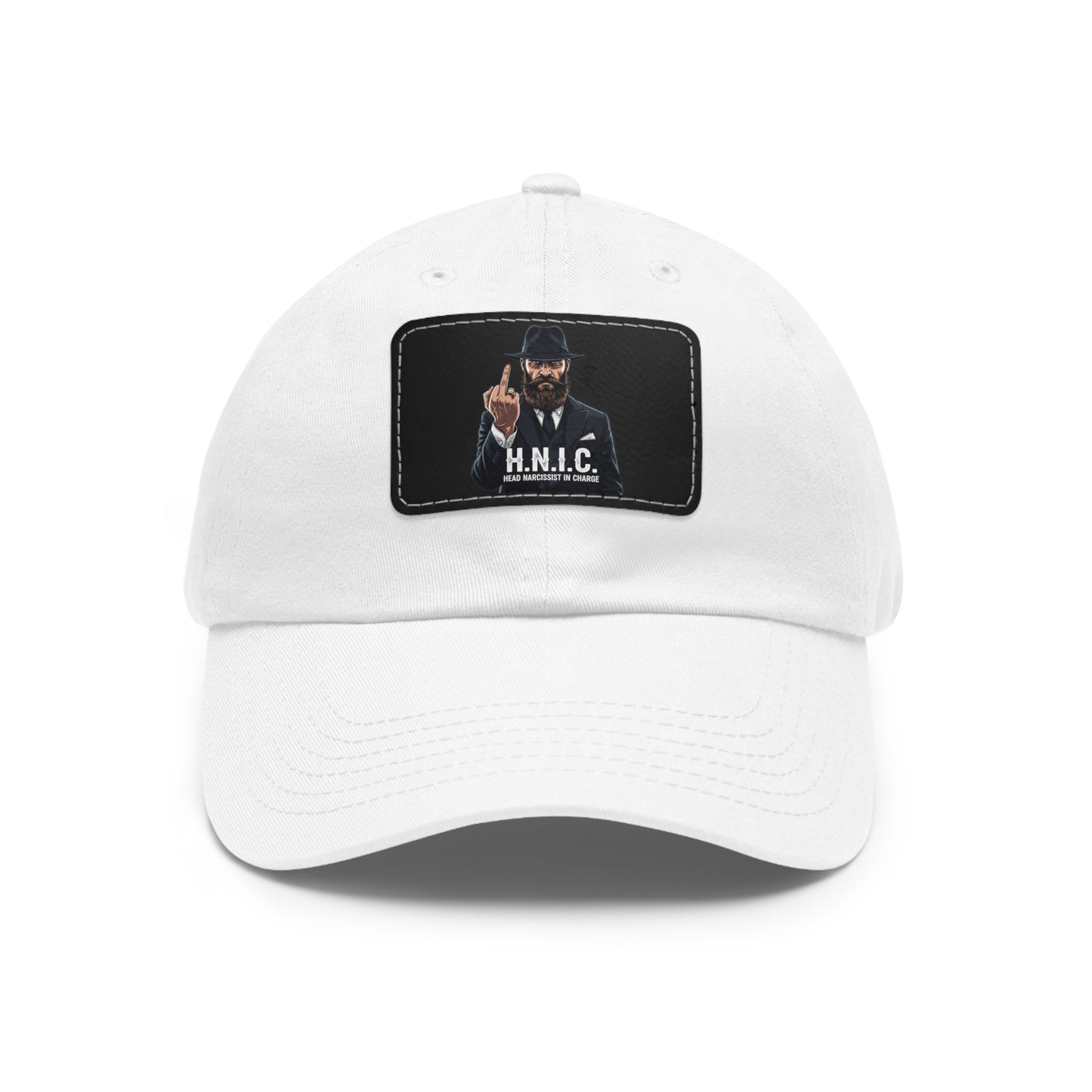 Stylish Dad Hat with Leather Patch, H.N.I.C. Cap, Casual Summer Hat, Unisex Gift, Trendy Accessory, Everyday Wear