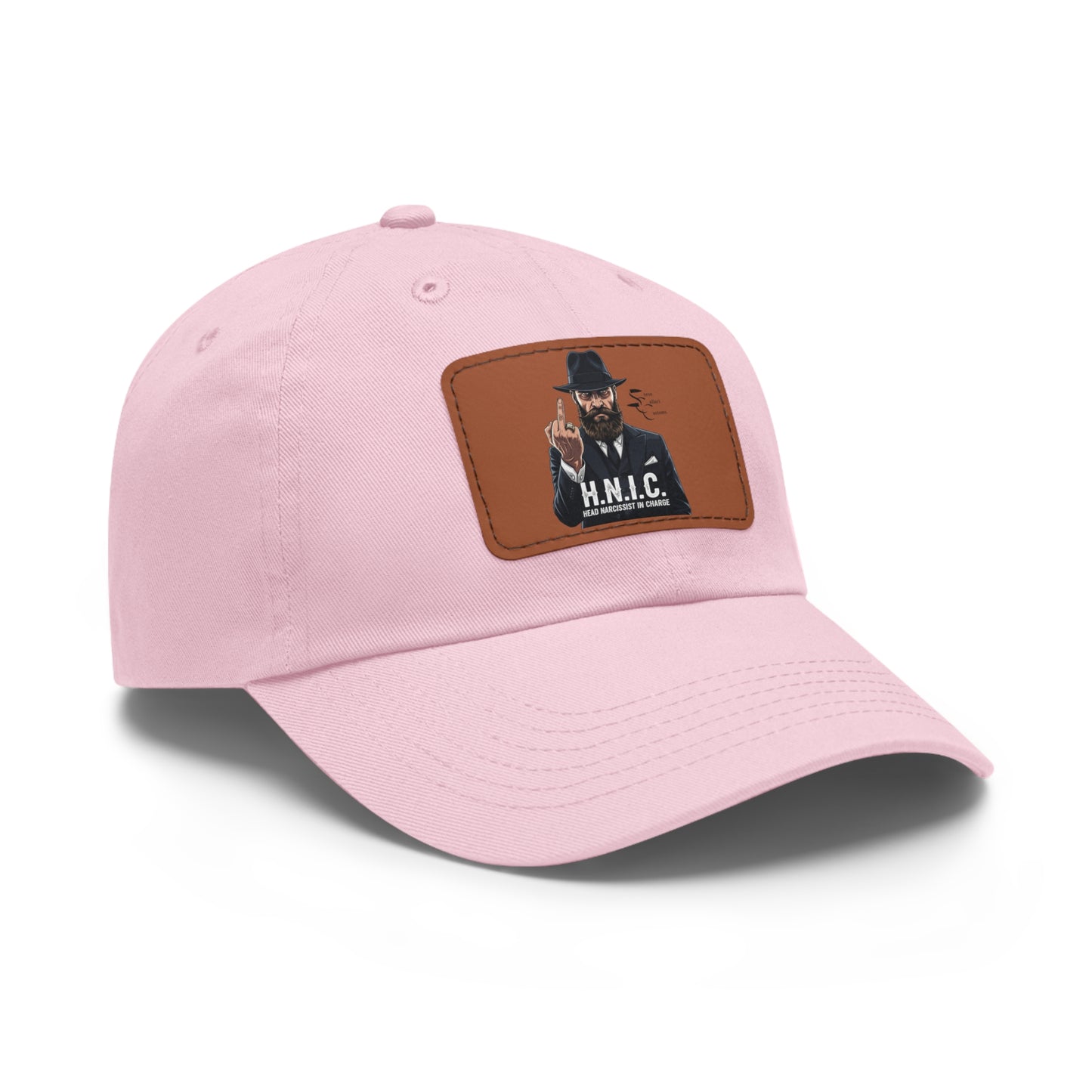 Stylish Dad Hat with Leather Patch, H.N.I.C. Cap, Casual Summer Hat, Unisex Gift, Trendy Accessory, Everyday Wear