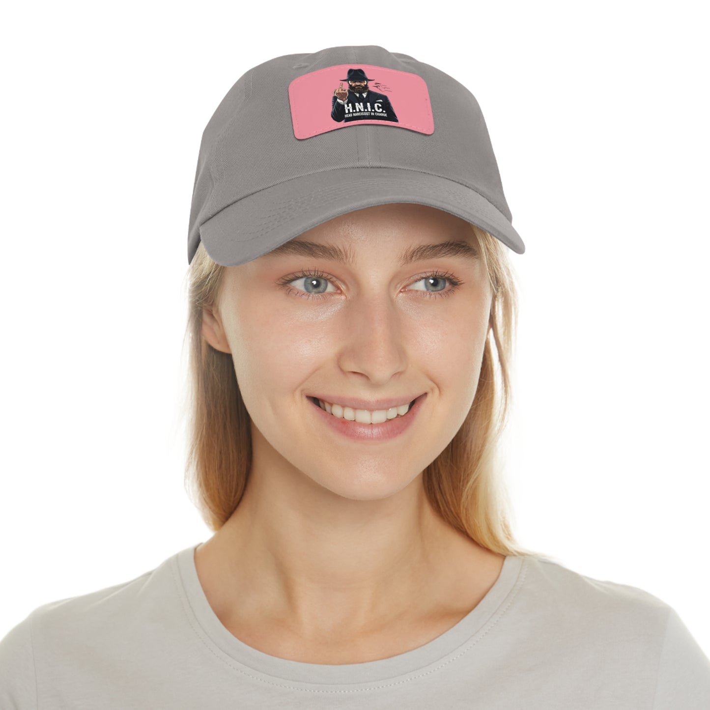 Stylish Dad Hat with Leather Patch, H.N.I.C. Cap, Casual Summer Hat, Unisex Gift, Trendy Accessory, Everyday Wear