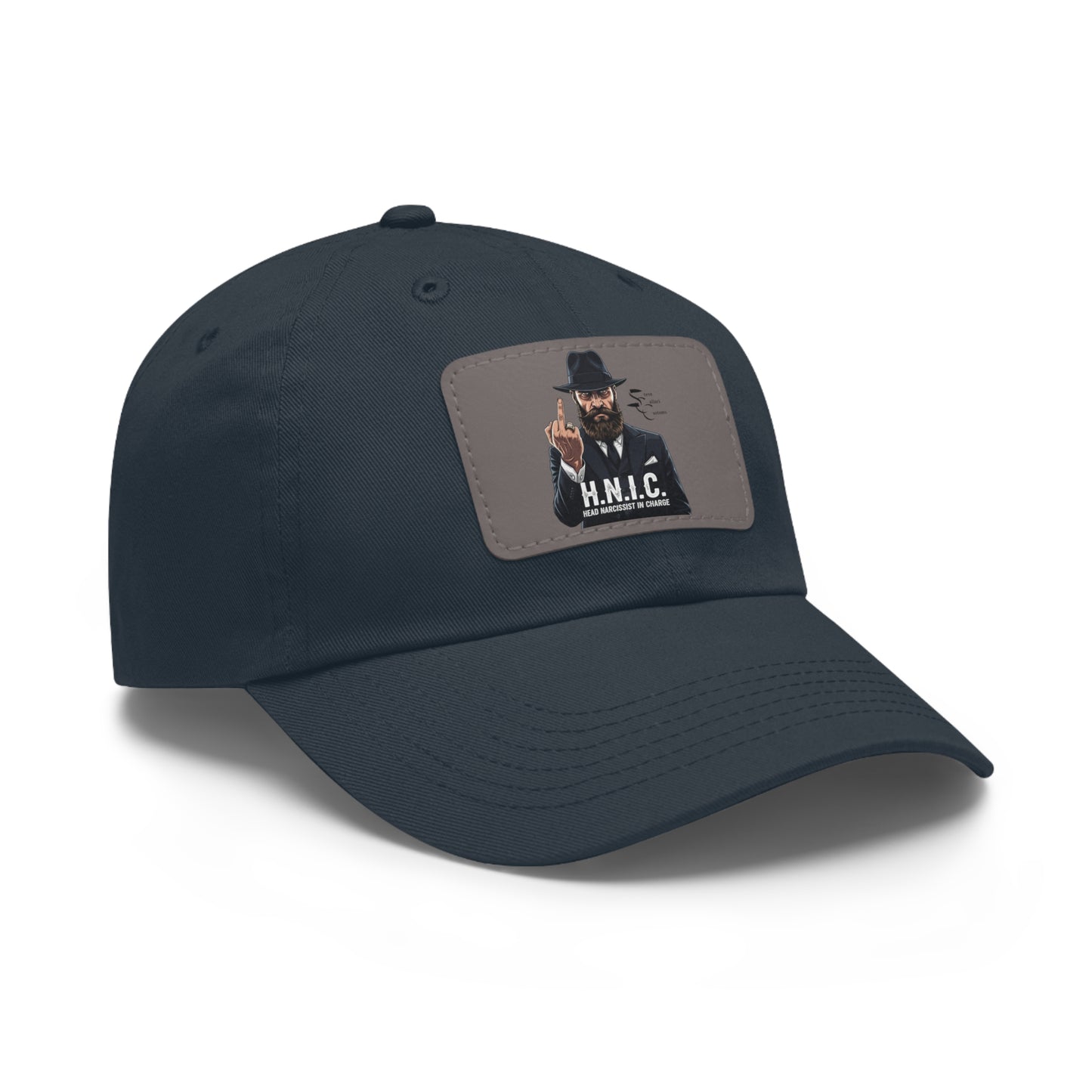 Stylish Dad Hat with Leather Patch, H.N.I.C. Cap, Casual Summer Hat, Unisex Gift, Trendy Accessory, Everyday Wear