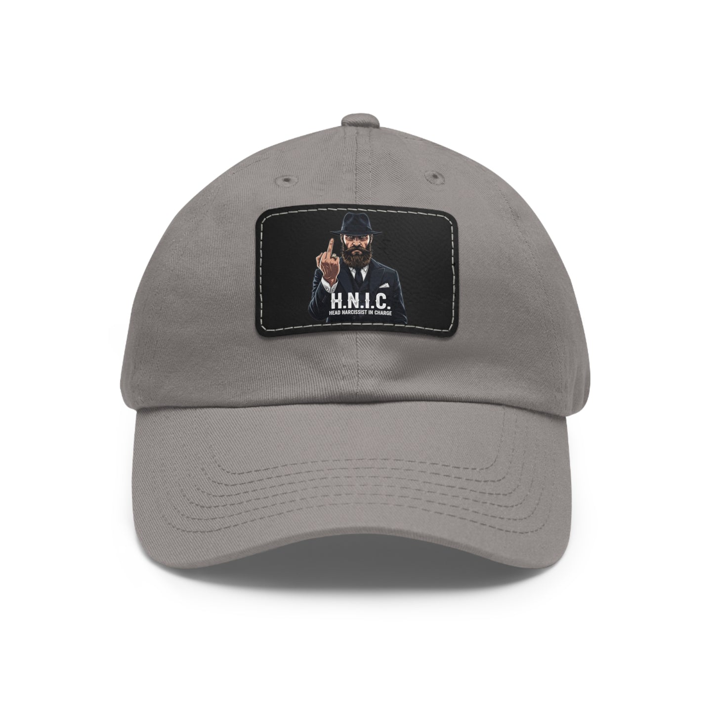 Stylish Dad Hat with Leather Patch, H.N.I.C. Cap, Casual Summer Hat, Unisex Gift, Trendy Accessory, Everyday Wear