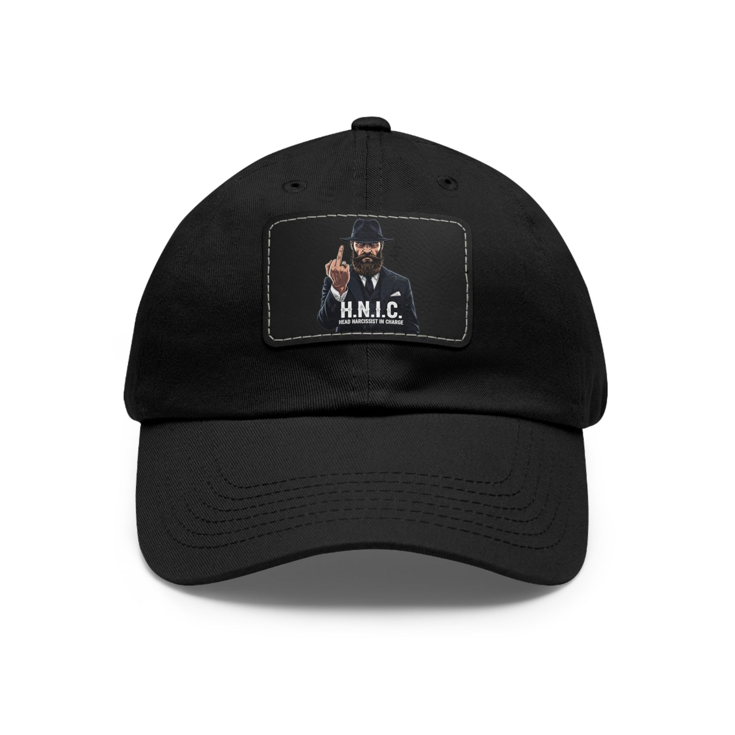 Stylish Dad Hat with Leather Patch, H.N.I.C. Cap, Casual Summer Hat, Unisex Gift, Trendy Accessory, Everyday Wear