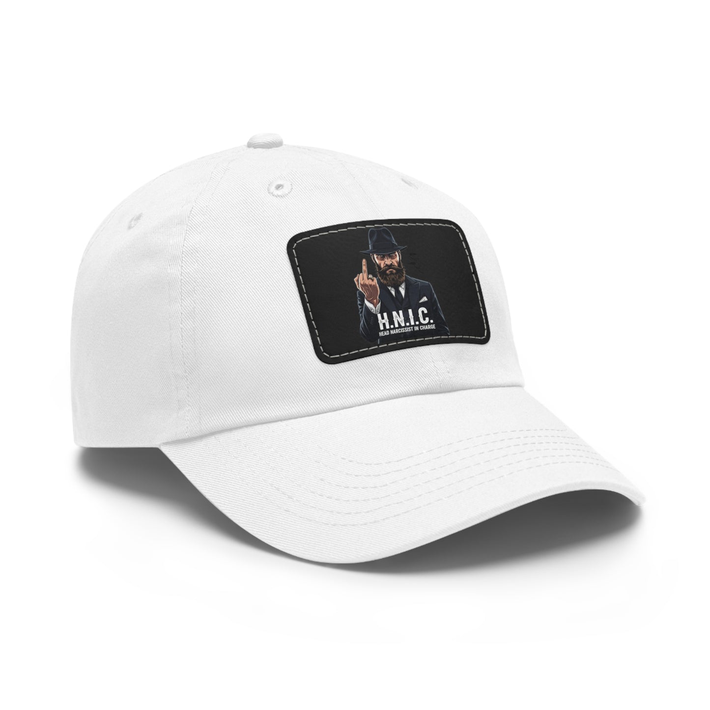 Stylish Dad Hat with Leather Patch, H.N.I.C. Cap, Casual Summer Hat, Unisex Gift, Trendy Accessory, Everyday Wear