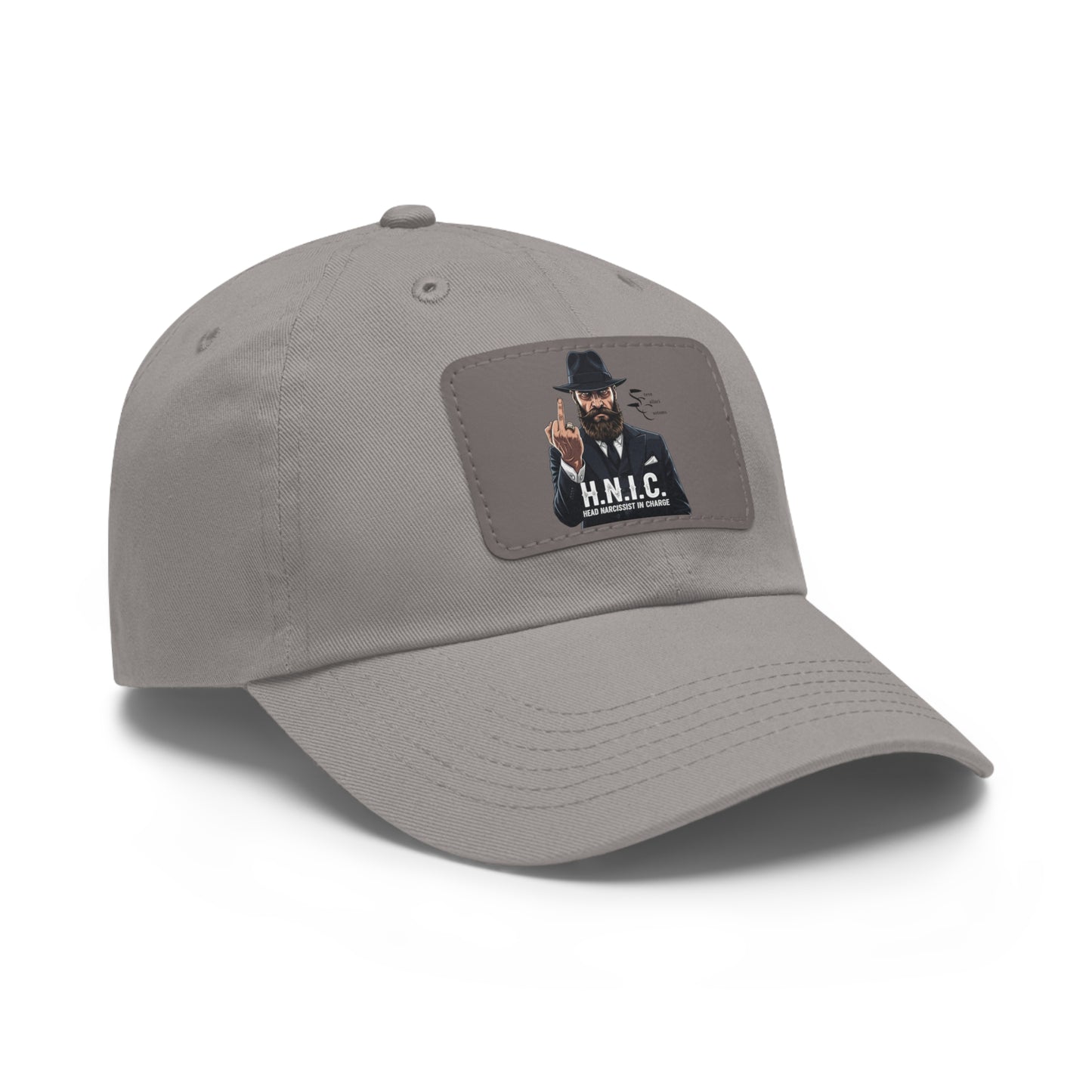 Stylish Dad Hat with Leather Patch, H.N.I.C. Cap, Casual Summer Hat, Unisex Gift, Trendy Accessory, Everyday Wear